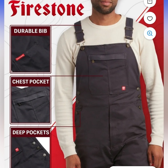 Firestone Mens Overalls - Warm Insulated Bib Overalls for Men Black Color - L - Picture 2 of 9